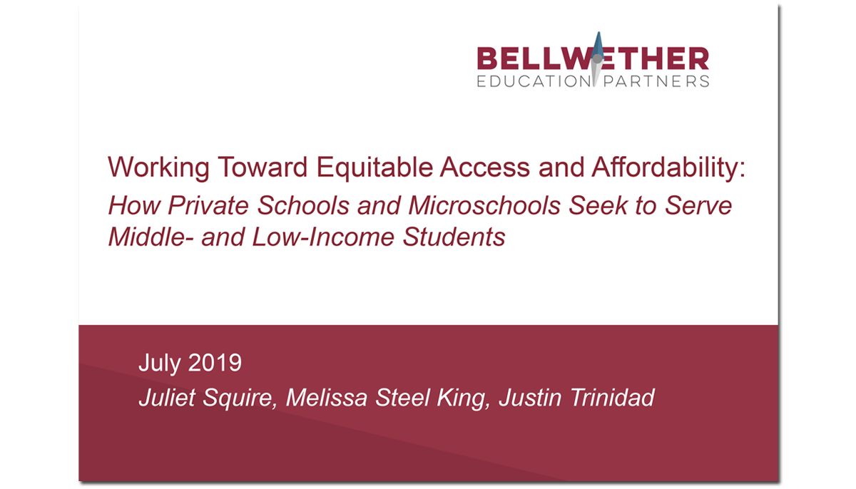Link to full report by Bellwether Education Partners