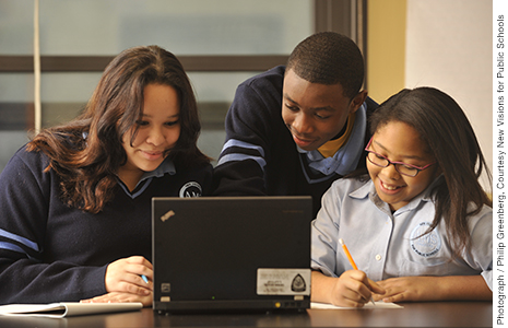 High schools that received grants from the Gates Foundation had positive results with personalization and collaboration. 