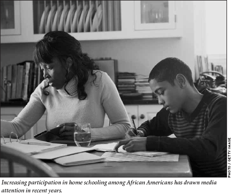 Article image: Increasing participation in home schooling among African Americans has drawn media attention in recent years.