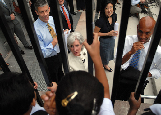 Political leaders have seen no upside to taking on a school system that employs thousands of African Americans in a city where they are a majority.