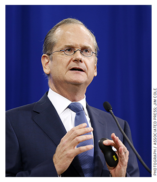 Harvard law professor Lawrence Lessig helped found Creative Commons, an organization that devised a form of copy- right protection that allows for the sharing and free replication of works.