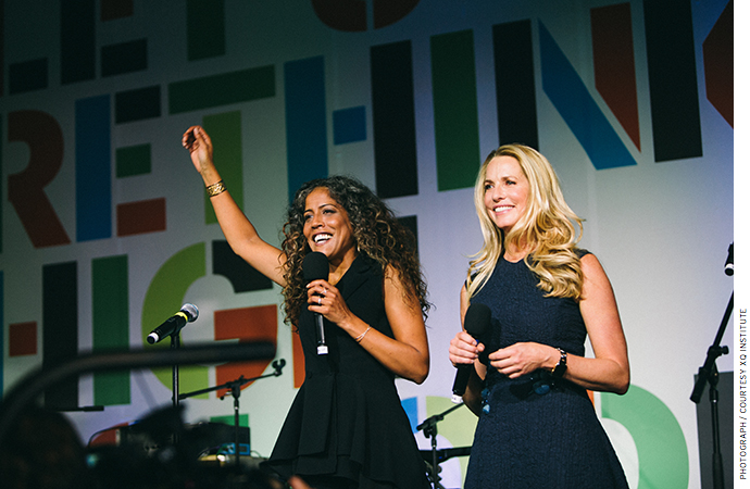 Russlynn Ali (left) and Laurene Powell Jobs recognize the inaugural class of Super Schools, September 2016