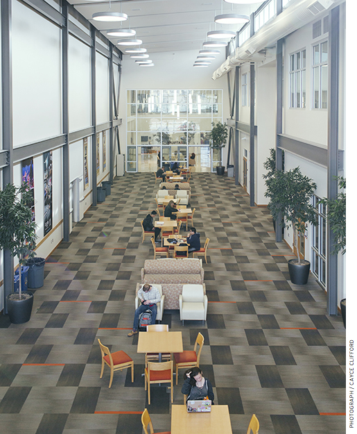 The atrium at Innovations Early College High School in Salt Lake City