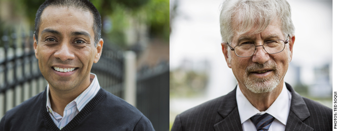 In the spring of 2015, charter founder Ref Rodriguez (top) challenged the union-friendly incumbent Bennett Kayser for a seat on the school board in what was possibly the most expensive school-board race in history.