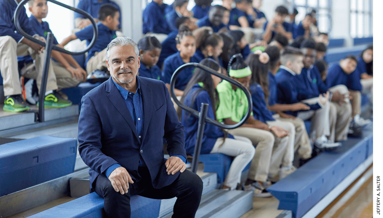 Fernando Zulueta, president of Academica schools, at Slam Miami School in August 2019. "We wake up scared every day that if we don't do a great job, parents will turn around and leave."