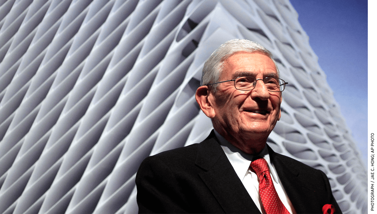 Charter proponent and philanthropist Eli Broad backed a measure to enact a new tax to support the schools.