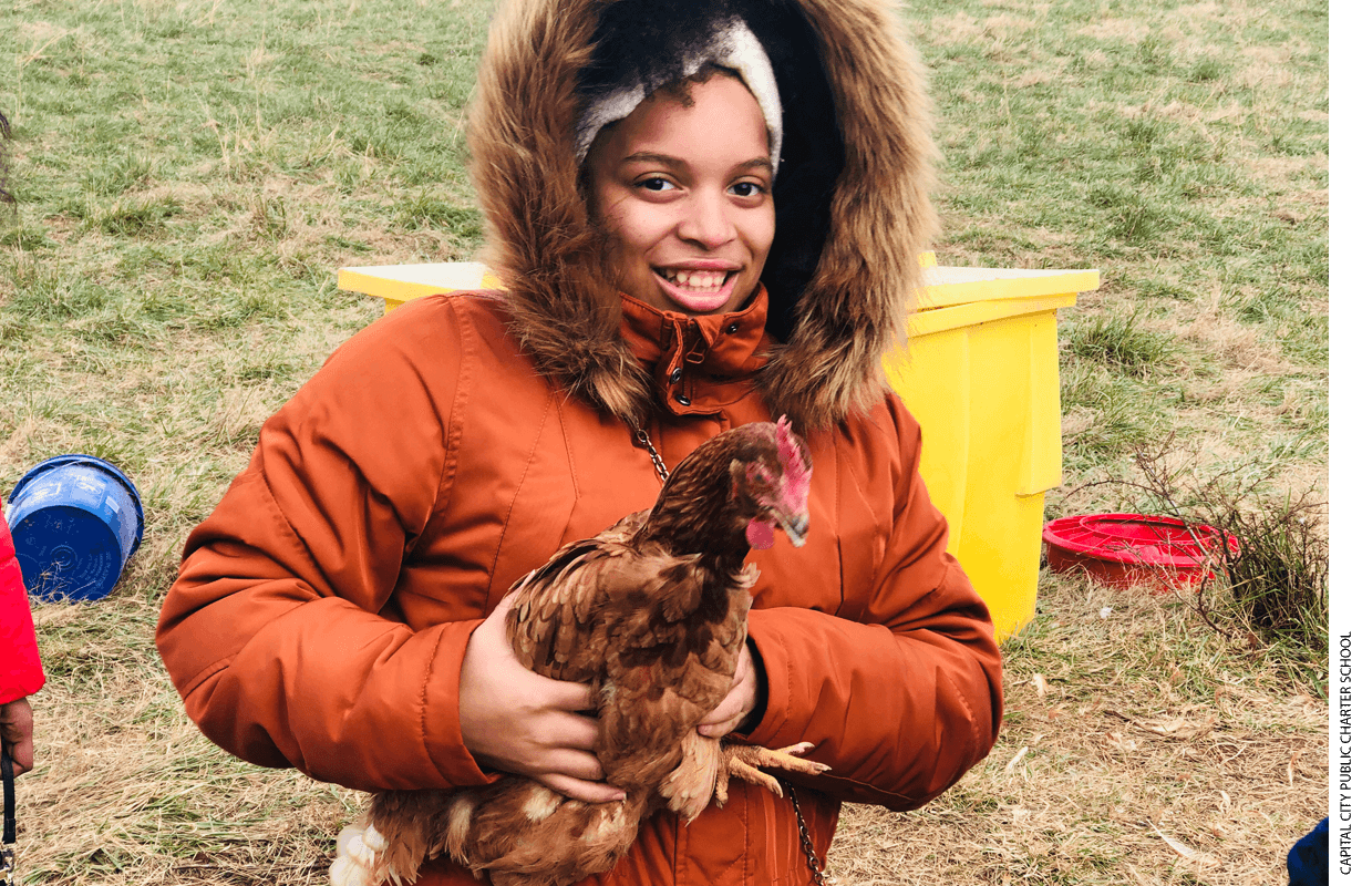 Kendal Pully, an 11th grader, at Rocklands Farm in Montgomery County, Maryland, in November 2019.