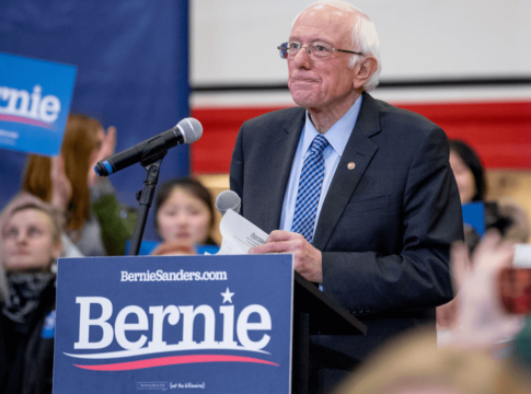 Democratic presidential candidate Sen. Bernie Sanders, I-Vt., pauses while speaking at a campaign stop at Stevens High School, Sunday, Feb. 9, 2020, in Claremont, N.H.