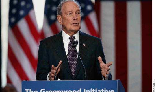 Democratic presidential candidate Michael Bloomberg speaks at the Greenwood Cultural Center in Tulsa, Okla., in January.