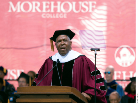 Billionaire technology investor and philanthropist Robert F. Smith announces he will provide grants to wipe out the student debt of the entire 2019 graduating class at Morehouse College in Atlanta.