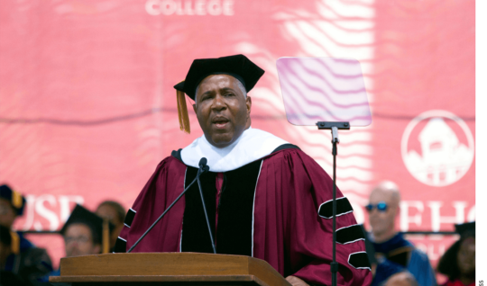 Billionaire technology investor and philanthropist Robert F. Smith announces he will provide grants to wipe out the student debt of the entire 2019 graduating class at Morehouse College in Atlanta.