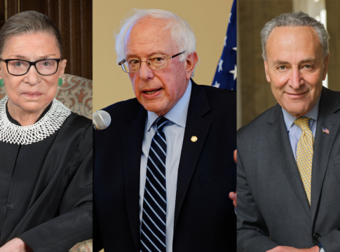 upreme Court justice Ruth Bader Ginsburg, Democratic presidential candidate Bernie Sanders and Senate minority leader Charles Schumer