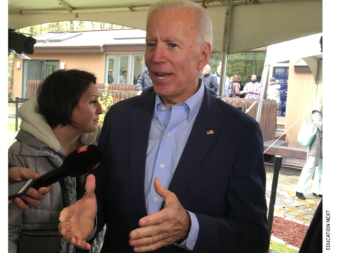 Joe Biden speaks to reporters