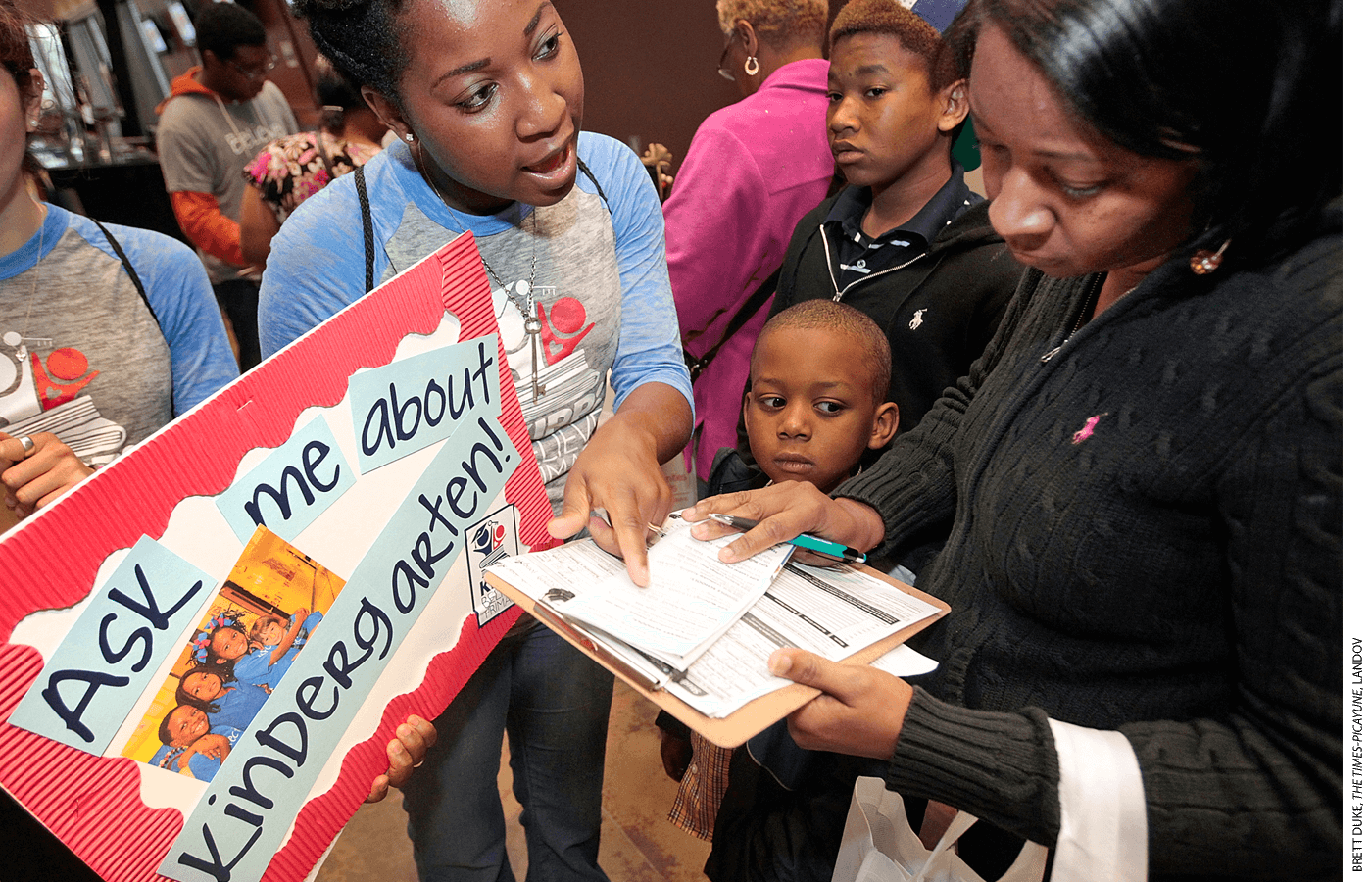 A parent learns about KIPP New Orleans Schools during the annual New Orleans Schools Expo