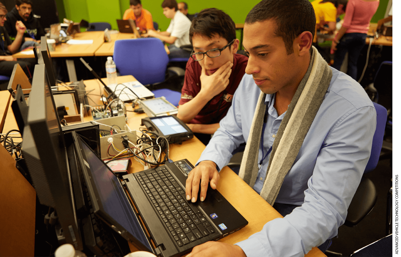 Students at Cal State-LA collaborate as part of an advanced vehicle technology competition. The public university campus scored highest in the nation in one ranking measuring upward mobility rates.