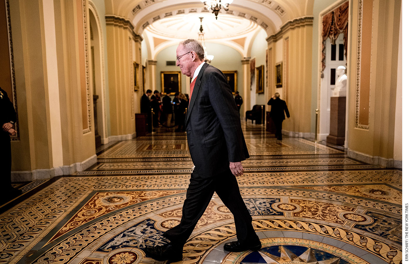 Lamar Alexander walks to the Senate floor on January 21, 2020.