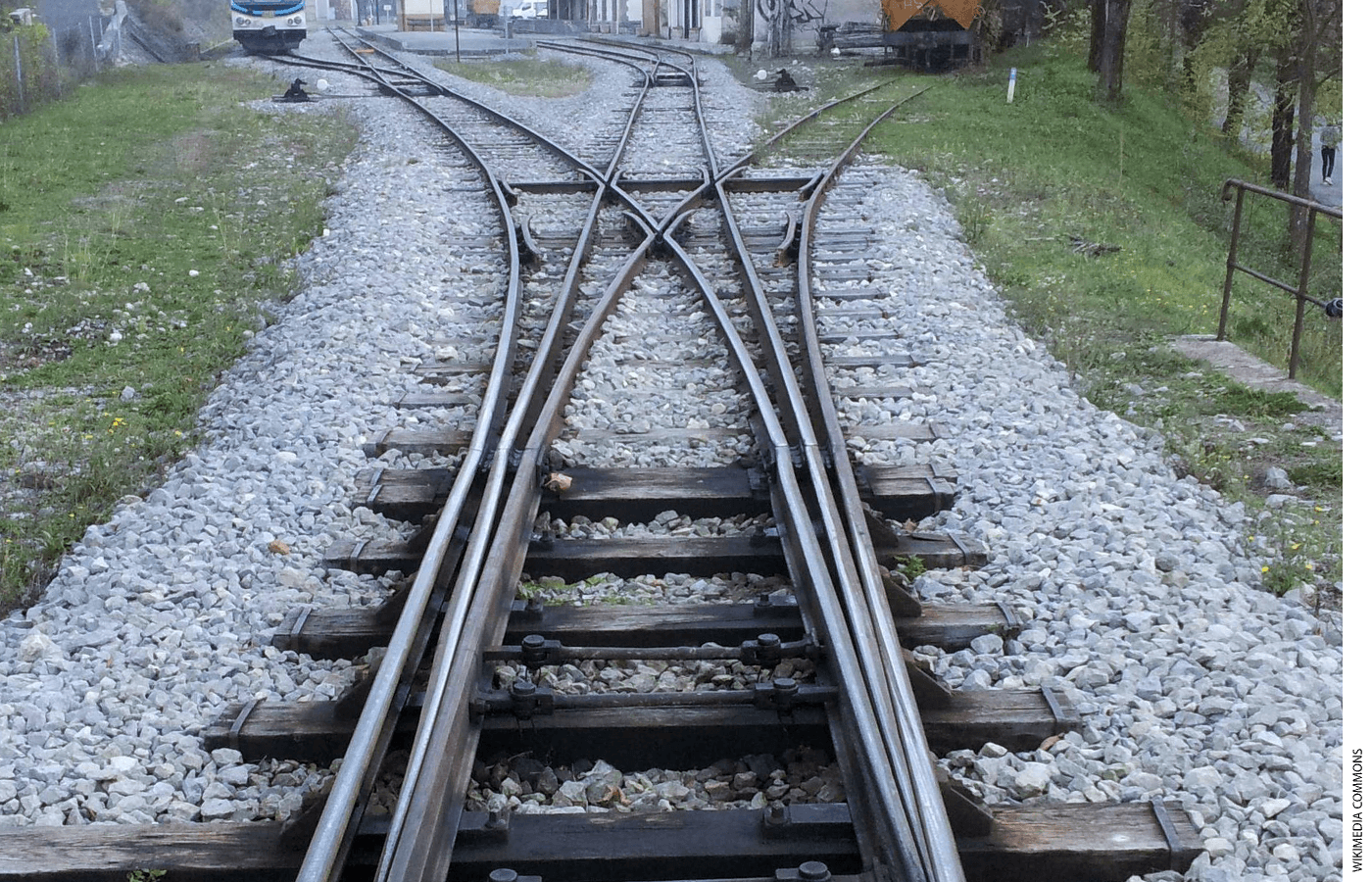 Image of a three-way rail switch
