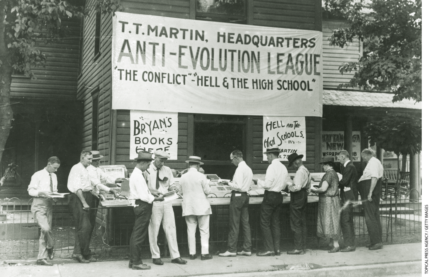 Anti-evolution books were sold in Dayton during what became known as the “Scopes Monkey Trial.”