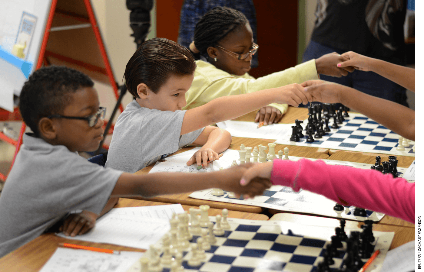 Schools can foster student connections by providing open-ended opportunities for young people to engage. Activities might include playing games, such as chess, between classes.