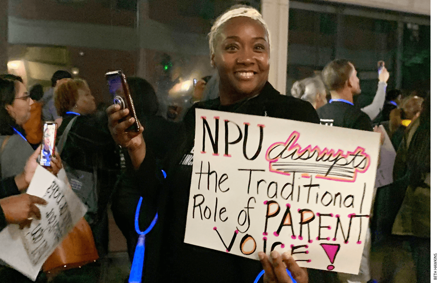 Members of the National Parents Union, such as New York City teacher Vivett Dukes, pictured here, participated in online Town Hall meetings throughout the pandemic. The organization sent a letter to U.S. Education Secretary Miguel Cardona.