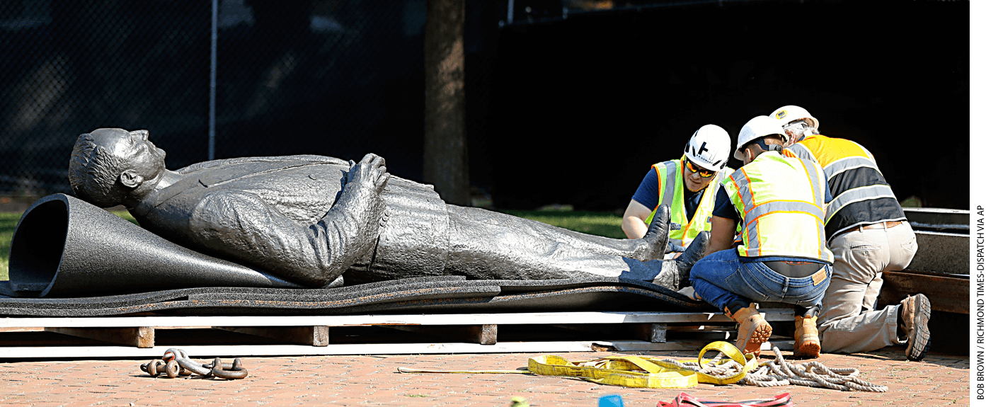 In July 2021, a statue of former Virginia governor Harry Byrd was removed from Capitol Square in Richmond, Virginia. Byrd was a white separatist who opposed school integration.