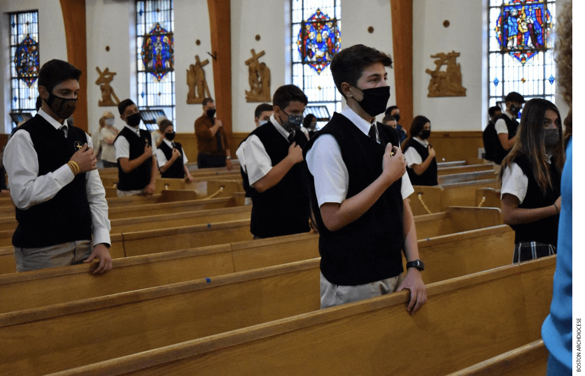 Students in a Catholic school