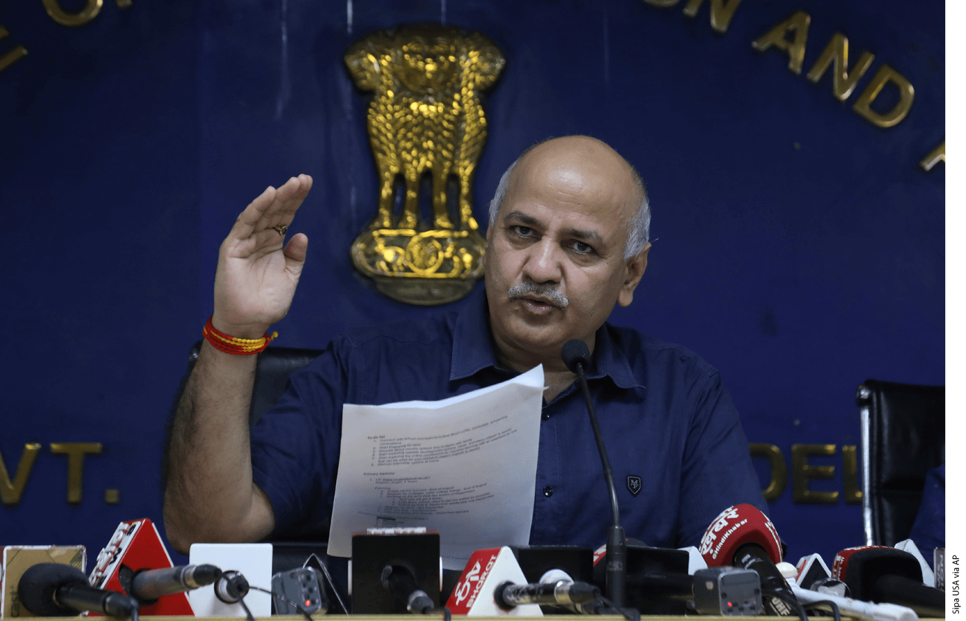 Delhi's Deputy Chief Minister and Education Minister, Manish Sisodia seen during a press conference on the eve of Teachers Day at Delhi Secretariat, in New Delhi, September 4, 2021.