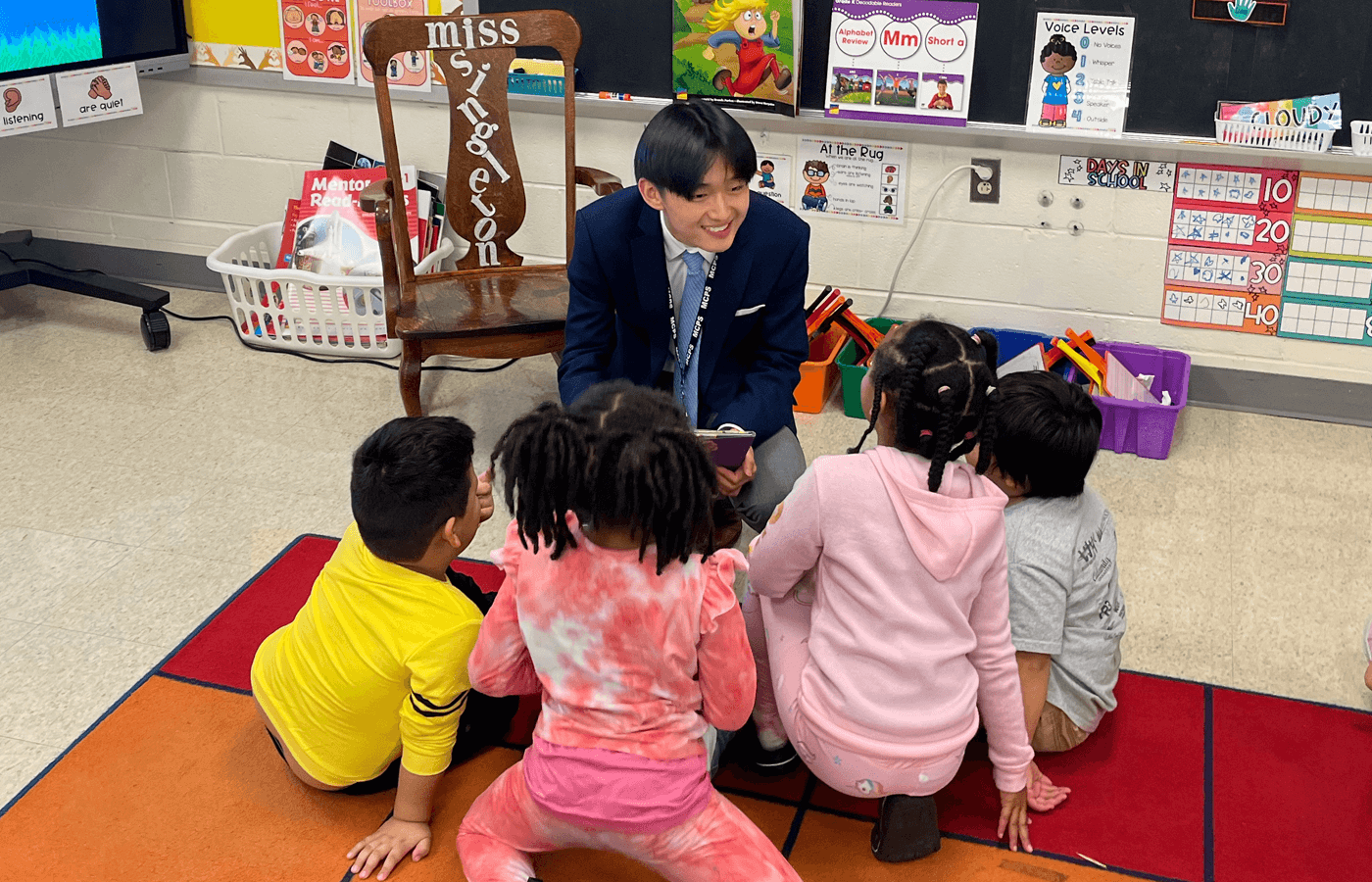 As the 2022–23 student member of the school board in Montgomery County, Maryland, Arvin Kim visited Highland Elementary School and other district schools to learn more about issues that affect student learning in the classroom.