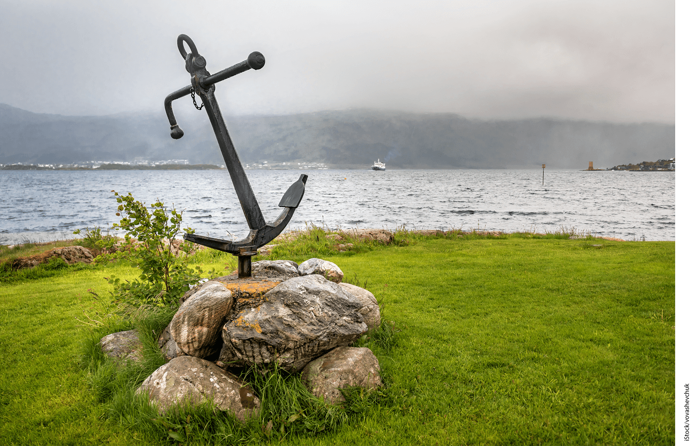 A monument depicting an anchor