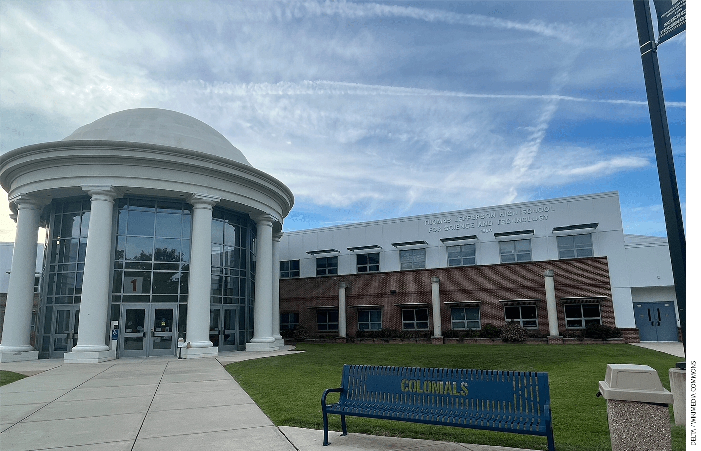 The front of Thomas Jefferson High School for Science and Technology in Virginia