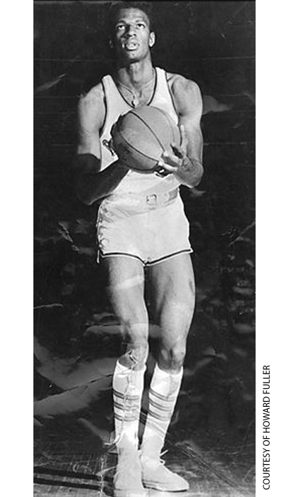 Howard Fuller on the basketball team at North Division High School in Milwaukee, ca. 1957