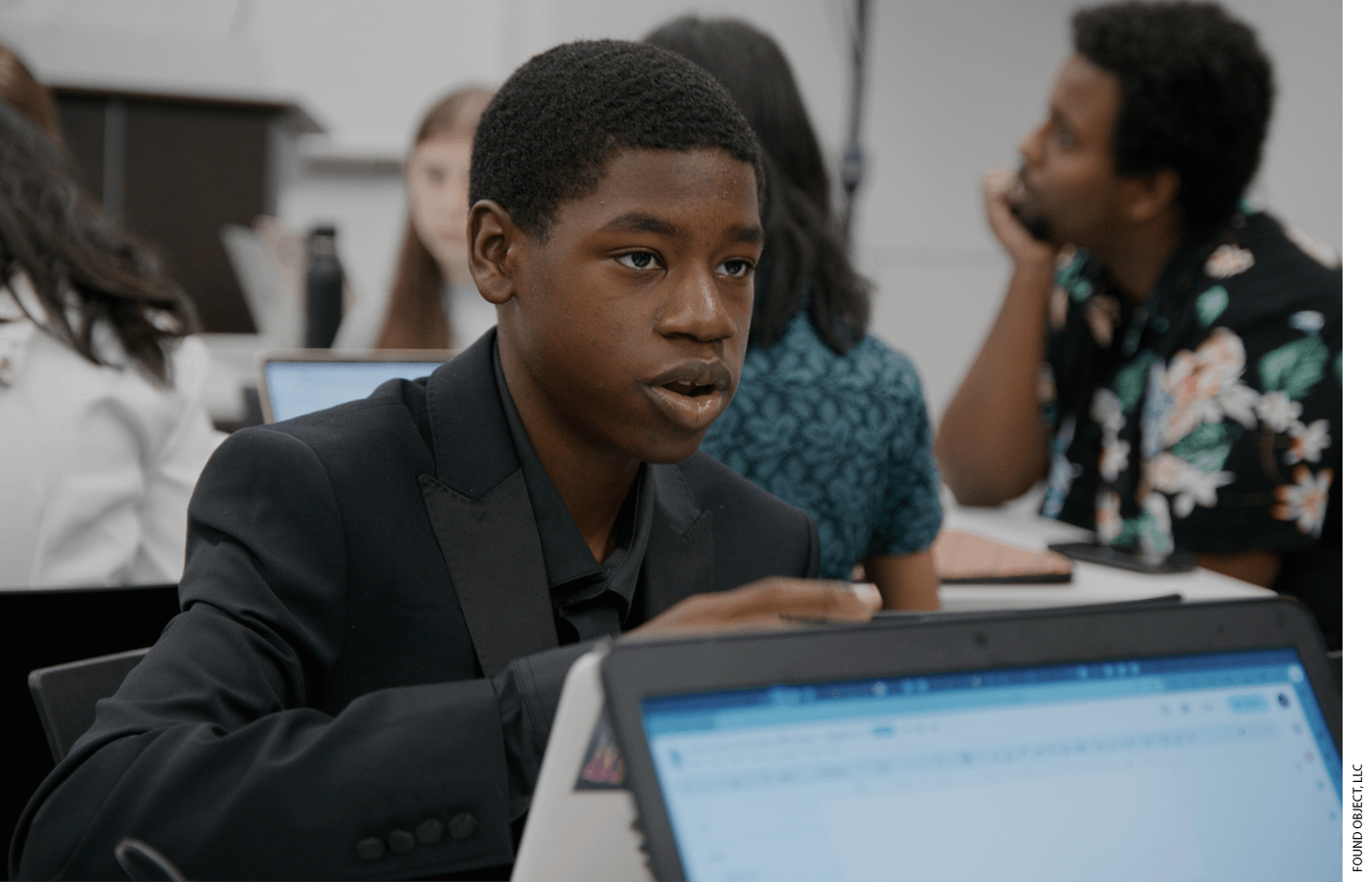 The Washington Urban Debate League, a team of competitive high school debaters, is the subject of the new documentary Immutable, which will be distributed by PBS on March 6. WUDL member Saadiq is shown preparing for a debate with his teammates in a moment from the film.