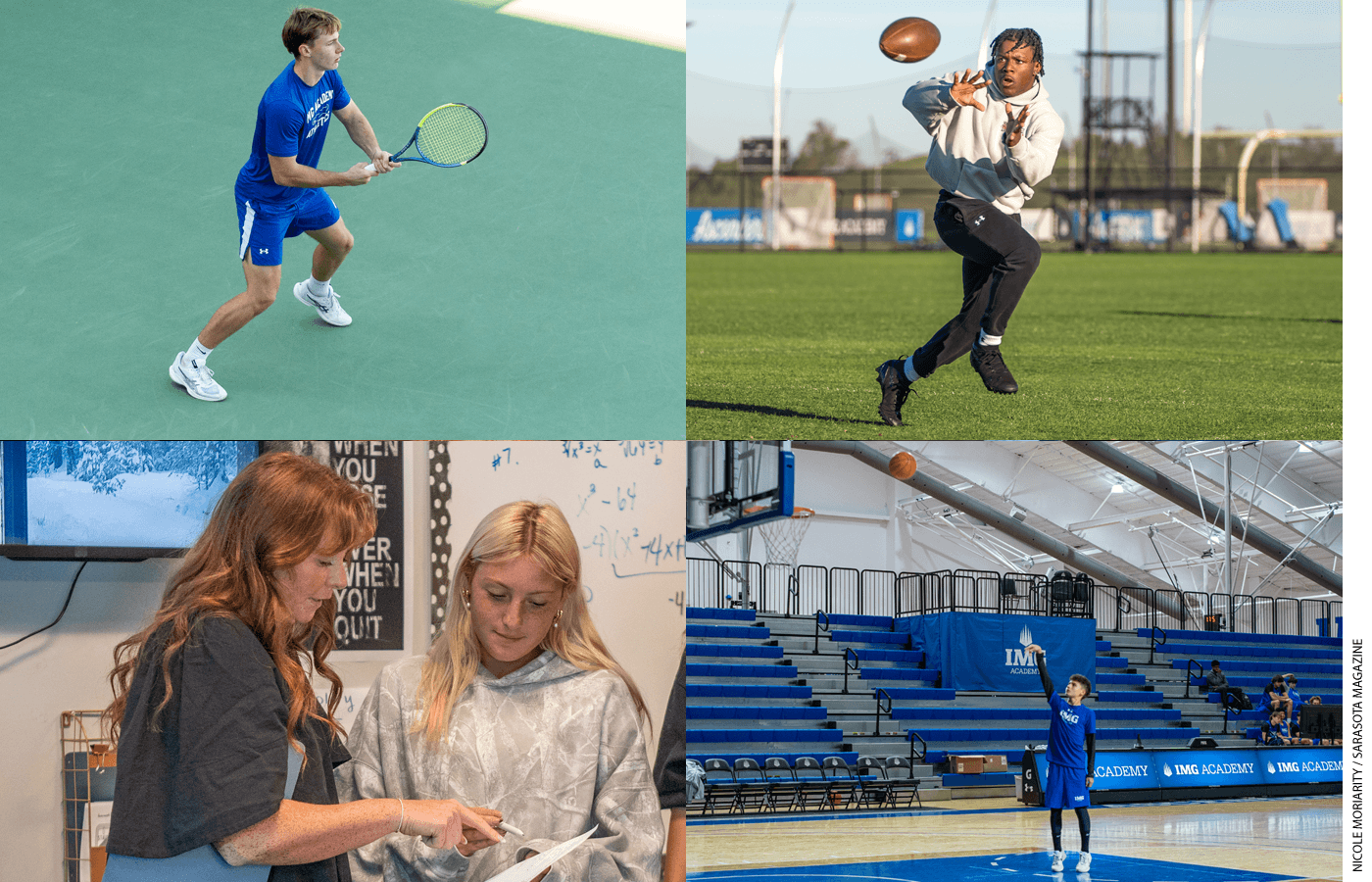 Photo collage of student athletes
