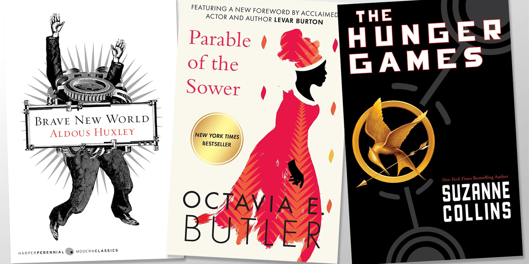 A collage of three different book covers