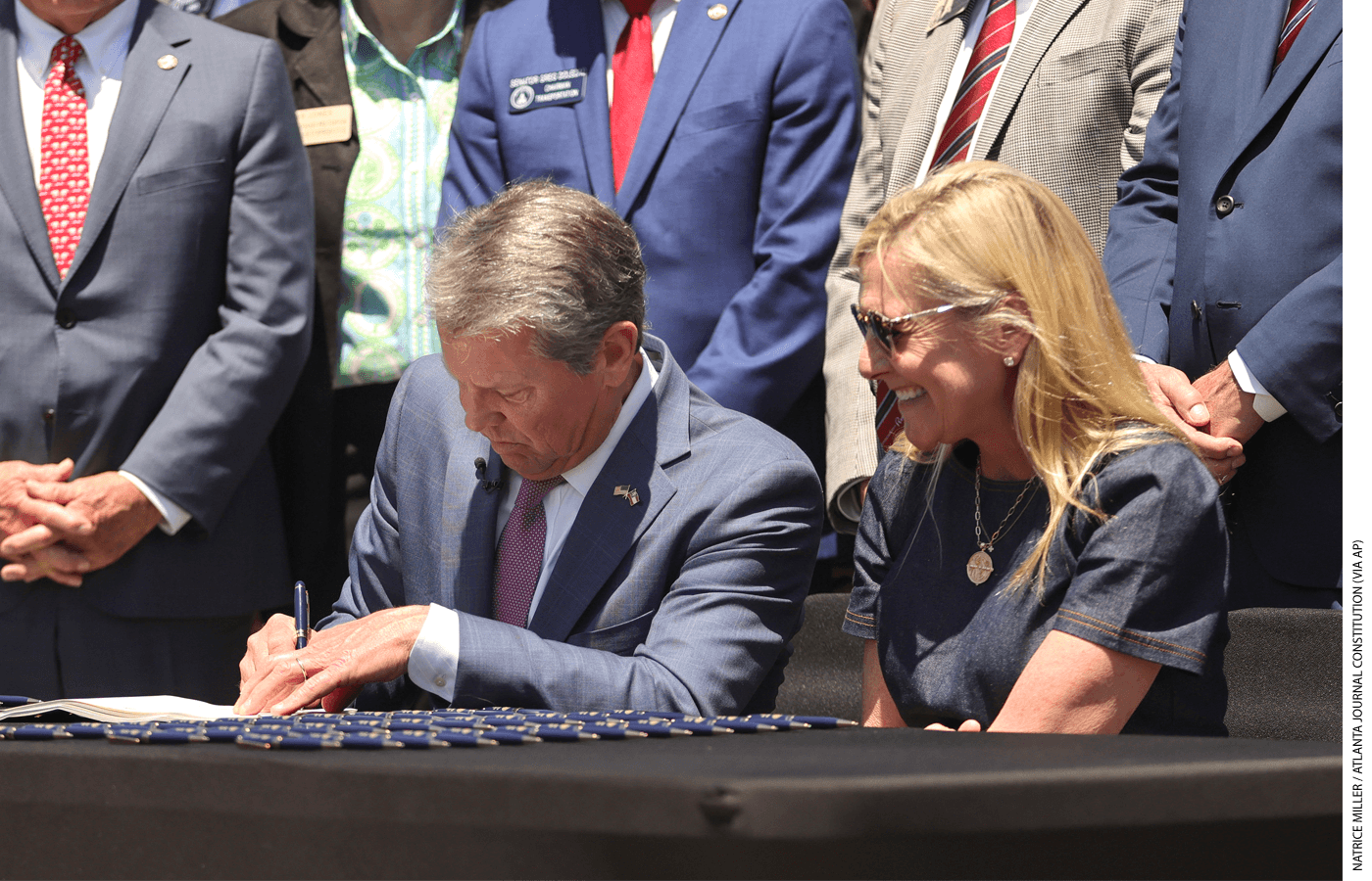 Governor Brian Kemp signs the Promise Scholarship Act, Georgia’s ESA program, into law on April 23, 2024.